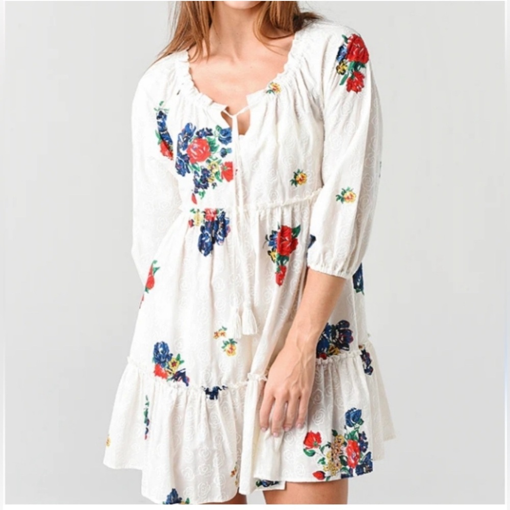 TORY BURCH Embroidered Floral Beach Coverup Dress